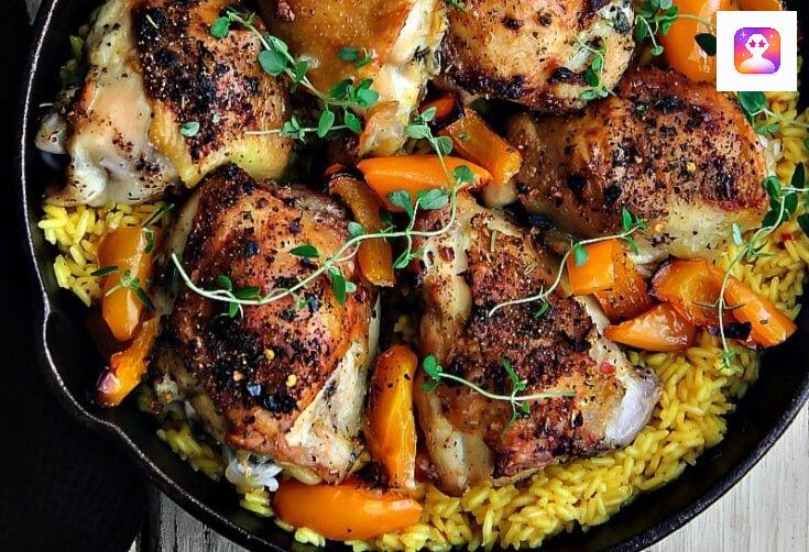 Spanish Chicken over Saffron Rice